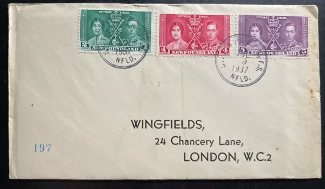 1937 St Johns Newfoundland First Day Cover King George VI Coronation KGVI To UK