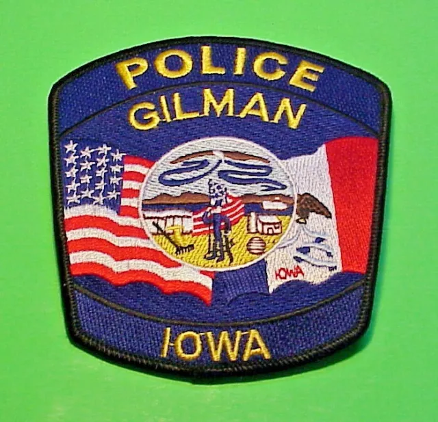 Gilman  Iowa   Ia   4 3/4"  Police Patch  Free Shipping!!!