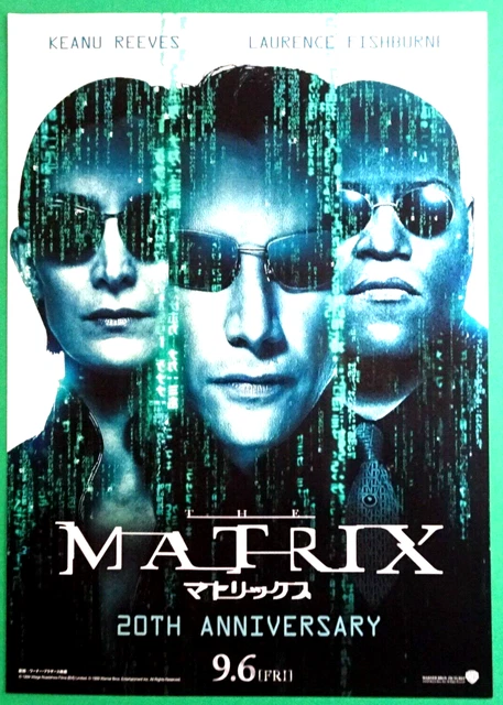 The Matrix 1999 Movie 20th 4D Flyer B5 CHIRASHI mini poster Keanu Reeves Laurenc