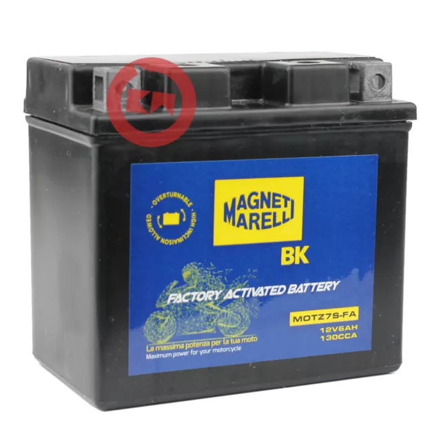 BATTERIA MAGNETI MARELLI YTZ7S = YUASA 12V 6Ah YAMAHA XVS Drag Star 125 250 2000