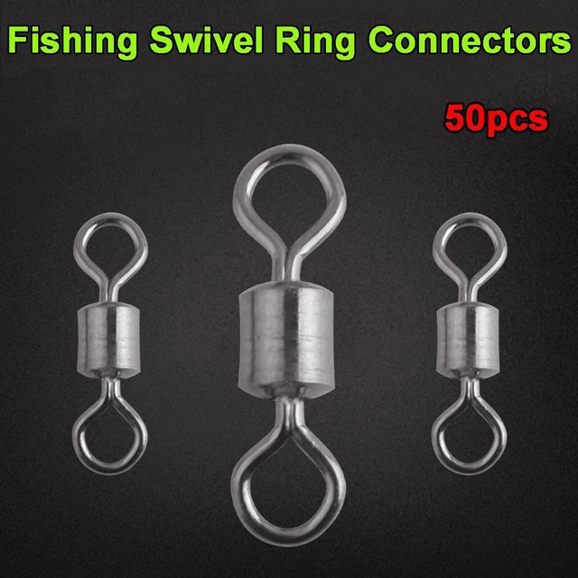 50PCS Bearing Swivel Solid Ring Fishing Connector ... - Vicedeal