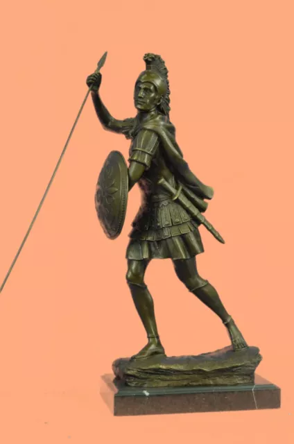 USA Ornaments of ancient Roman soldier statue bronze sculpture warrior Spear Art