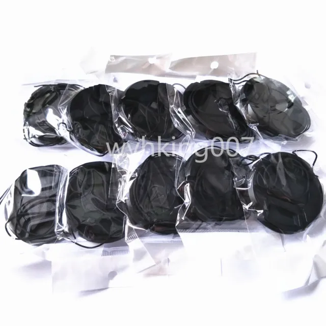 50PCS 49mm Center-Pinch Snap on Front Lens Cap + String for Sony Nikon Pentax OM