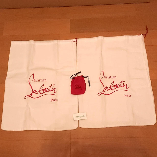 Juego de 2 bolsas blancas para zapatos Christian Louboutin Paris 15"" x 11"" y mini 1