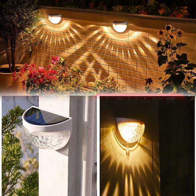 1-10PACK Solar Wall Lamps LED Outdoor Fence Deck Path Garden Patio Stairs Lights