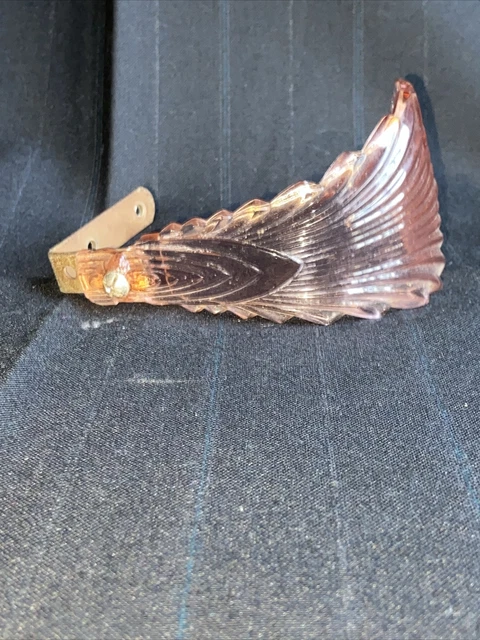 Vintage Pink Depression Glass Drapery Curtain Tie Back Holders Art Deco Boho