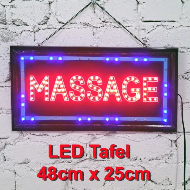 Lichtschild Panneau Publicitaire LED Massage 48x25cm Lumière D'Affichage