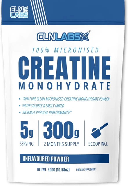 HALLUSA NATURAL Creatine Monohydrate Powder – 5000mg Per Serving, 60 Servings (300g)