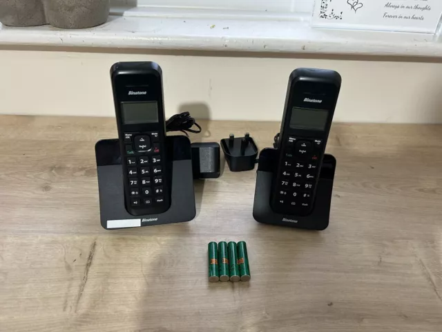 Binatone Twin Phone Handset Home Telephone Cordless Answer Machine Luna 1105.