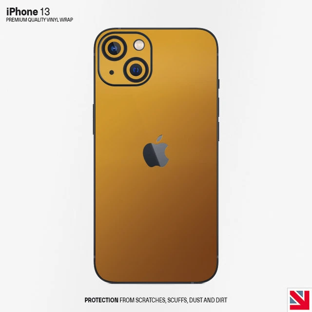 ORO METALLIZZATO lucido iPhone 13 pelle decalcomania adesivo vinile avvolgente