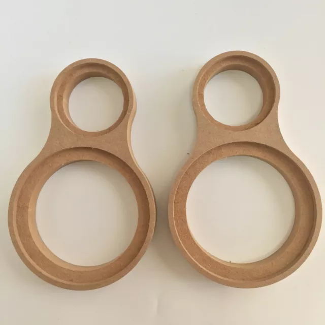 A Pair MDF Speaker Mounting Spacer Rings W/ Dual Rings 1"  & 3" With Bezel