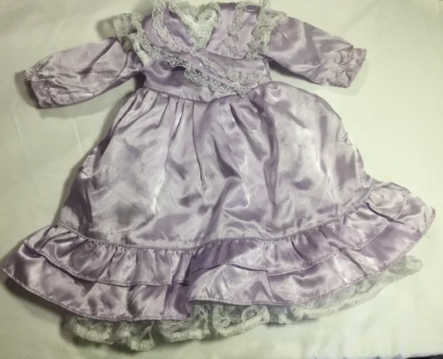 American Girl Doll Samantha Purple Lavender Bridesmaid Dress/Gown W White Lace