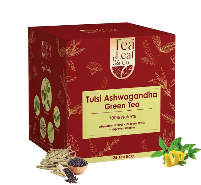 Tea Leaf & Co. Tulsi Ashwagandha Green Tea Free Shipping World Wide