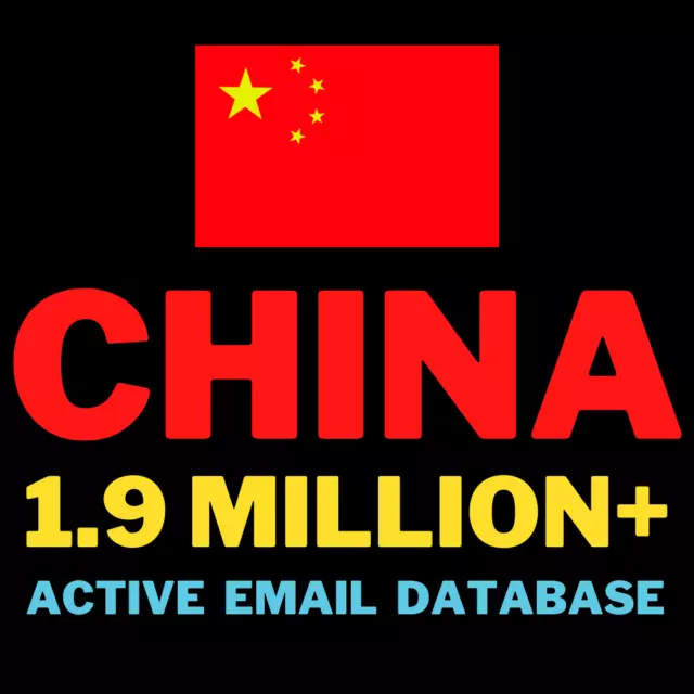China Email List, B2B, B2C Email Only Active Database - Fast Delivery