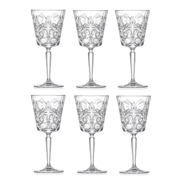 NEW RCR TATTOO WINE GOBLET SET 6 290ml Red White Glass Glasses Tumbler