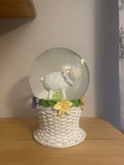 Tk maxx globo di neve acqua di Pasqua/globo glitter ornamento pasquale carino pecore 🙂 🙂
