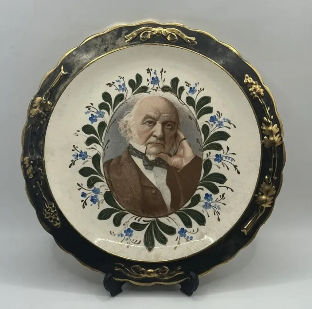 Antique William Gladstone Victorian British Political Portrait Plate 8.75"