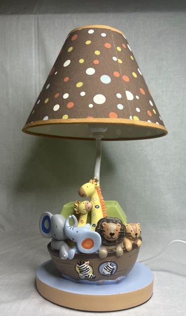 Lambs & Ivy S.S. Noah's Ark Lamp with Shade Nursery Giraffe Lion FAST Shipping