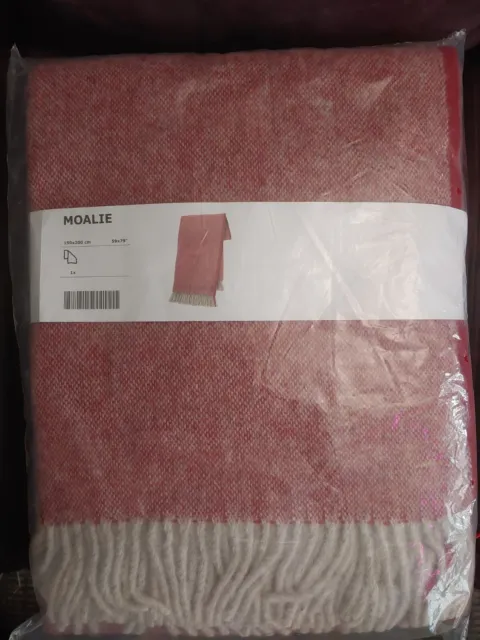 New Ikea Moalie Throw Blanket 100% Pure New Wool Made in Italy