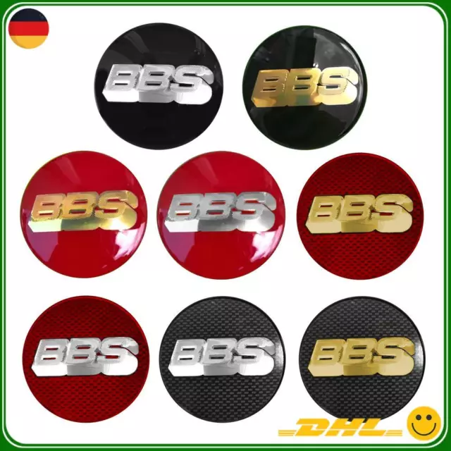 4x56/60/68mm Nabendeckel Radkappen Racing Emblem Logo Konvexe Oberfläche Für BBS