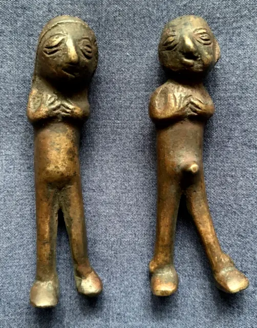 1400-1500 CE Inca Capacocha Male and Female Couple Copper Silver Alloy Figures