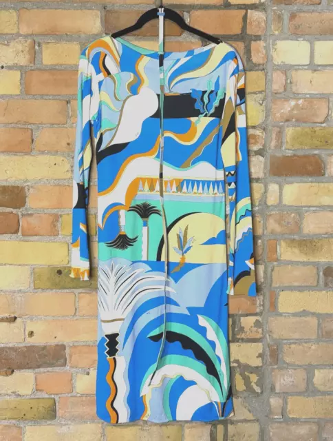 Emilio Pucci 'Marilyn' La Villa Print Belted Stretch Silk Dress 40/4 XS 3