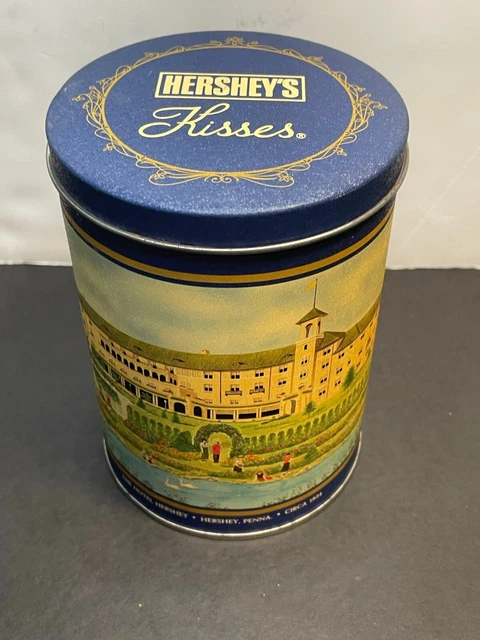 1992 Hershey's Kisses Hometown Series metal tin Canister #9 Hotel Hershey