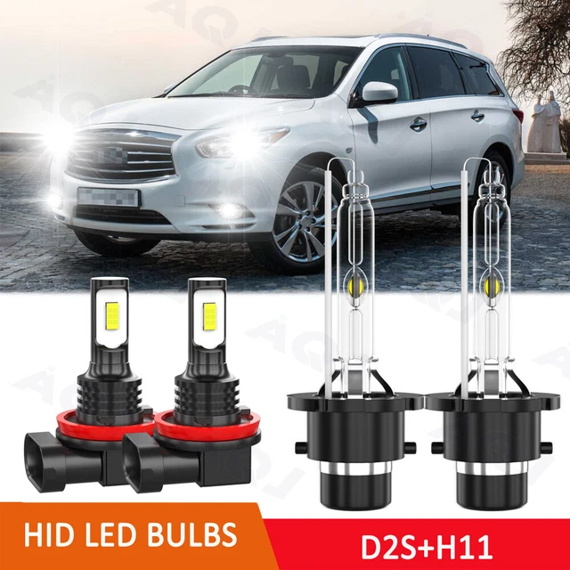 For Infiniti FX35 2006-2010 2011 2012 Combo HID Headlight Bulbs + LED Fog Light