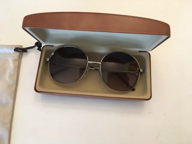 Illesteva silver round sunglasses with green lenses w/ case mint Cond. 2