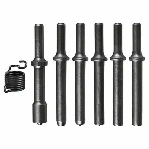 7 Pcs Air Hammer Bits Accessories 0.401" Shank Heavy Duty Smoothing Pneumatic