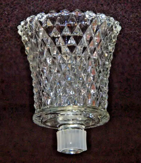 HOMCO Home Interiors DIAMOND POINT Peg Votive Candle Holder Clear Glass