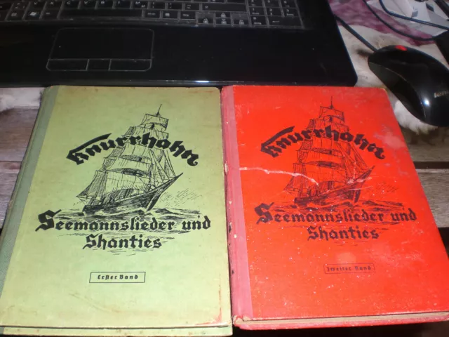 Buch 2 Set KNURRHAHN Seemannslieder u. Shanties Bd. 1 u. 2 von 1941/43 selten