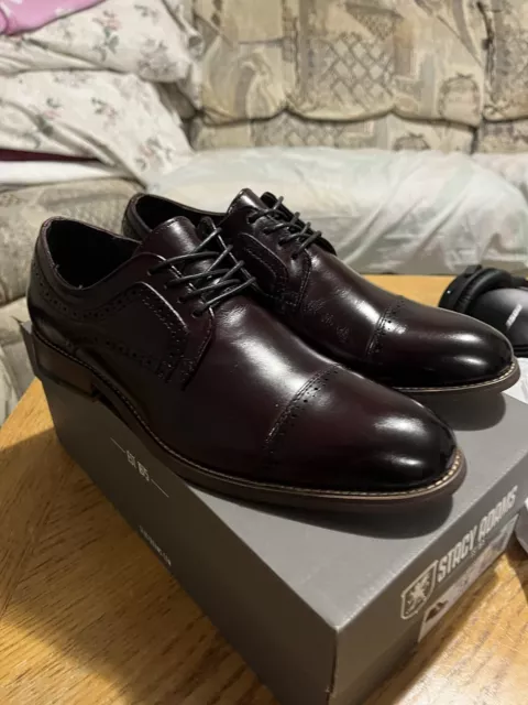 STACY ADAMS Mens Dickinson Cap Toe Oxford Burgundy Size 7