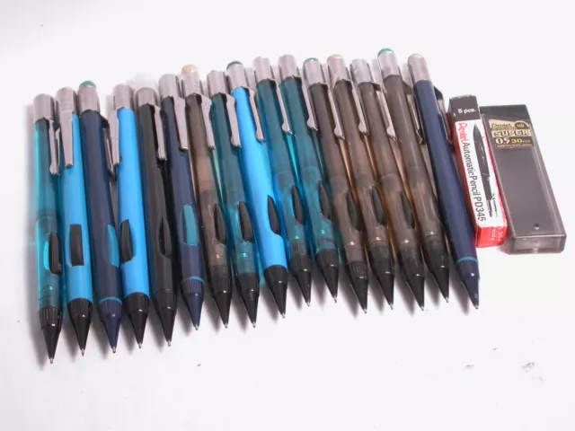 Vintage Pentel Quicker Clicker Mechanical Pencils Blue LOT Made in Japan