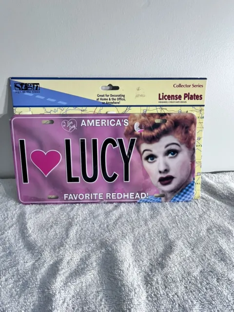 I Love Lucy Americas Favorite Redhead License Plate 6" x 12"  Metal Tin NEW