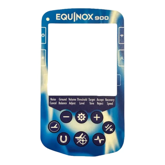 Minelab Equinox 900 Metal Detector Vinyl Keypad surround sticker in 7 colours