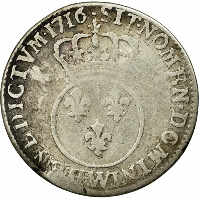 [#16703] Coin, France, Louis XV, 1/10 Écu Vertugadin, 12 Sols, 1/10 ECU, 1716, L 2