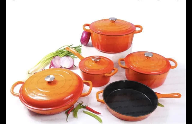 Member's Mark 5-Piece Enamel Cast Iron Set (Assorted Colors)