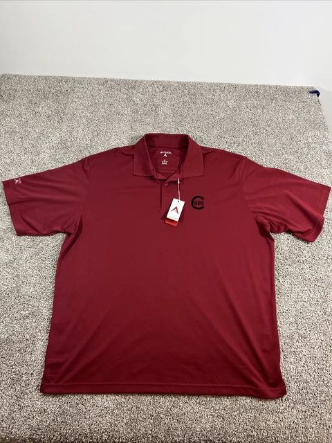 Antigua Chicago Cubs Men's Maroon￼ Logo Polo Shirt - Size XL