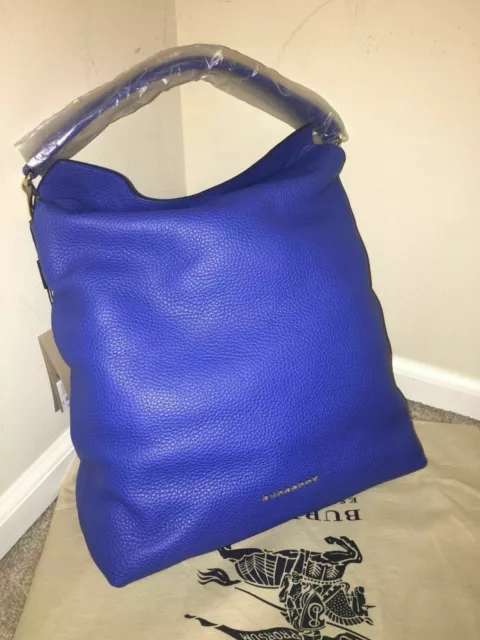 NWT BURBERRY LONDON Grainy Leather Medium Cale Hobo Blue Tote Bag Made in  Italy $765.00 - PicClick