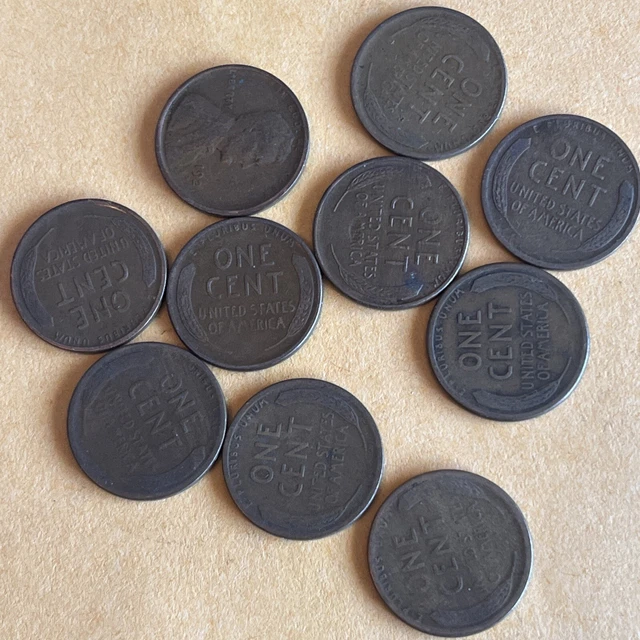 (Lot of 10) 1921-S Lincoln Wheat Cent Penny (VF - Very Fine) - Old U.S. Coins 2