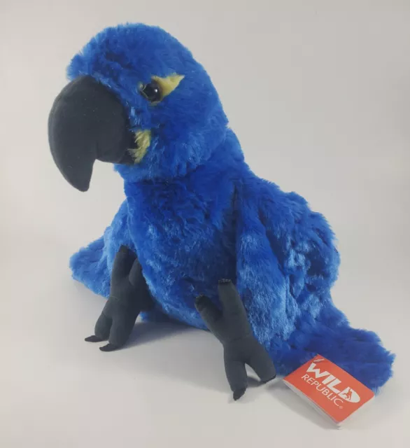 Hyacinth Macaw 12" Wild Republic plush stuffed animal bird parrot blue -Zoo