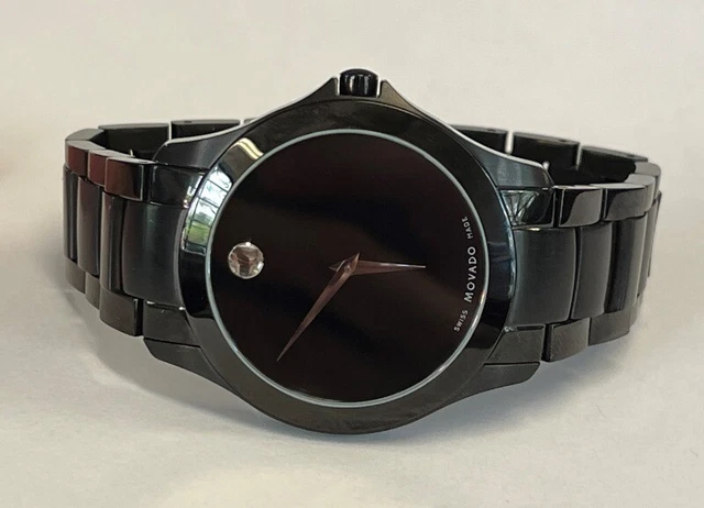 Orologio da uomo Movado Museum al quarzo nero opaco inox funzionante 50.1.36.1353