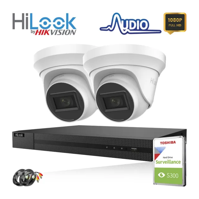 HIKVISION AUDIO 1080P CCTV SYSTEM uHD 2MP DVR HDD BUILT-IN MICROPHONE CAMERA KIT