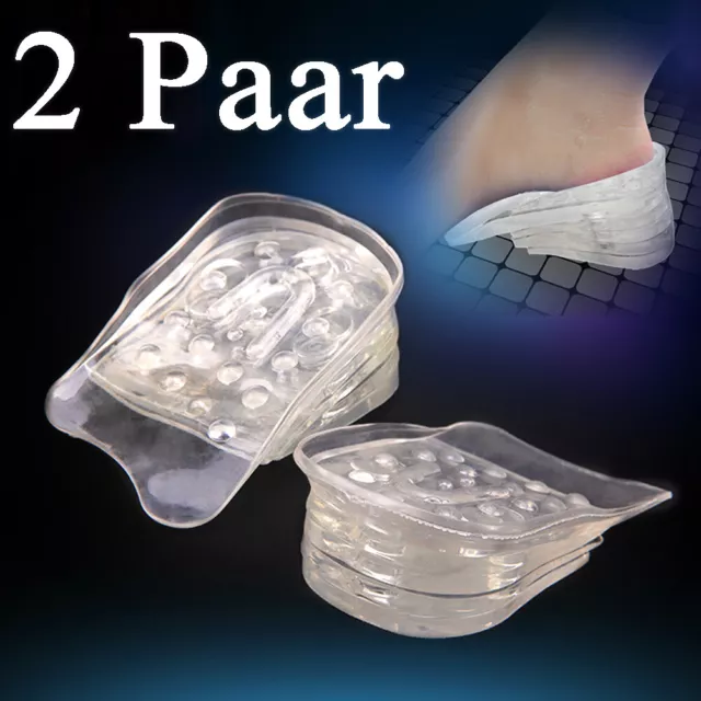 2 Paare Gel Einlegesohle Air Cushion Erhöhung Höhe Taller Pad Schuheinlagen DE