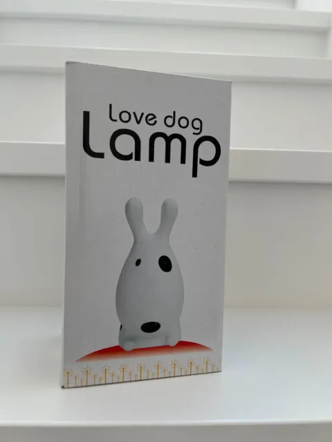 OVP Designerlampe weiß Hund Love Dog Lamp LED mit Akku Hund Leuchte LED Kinder