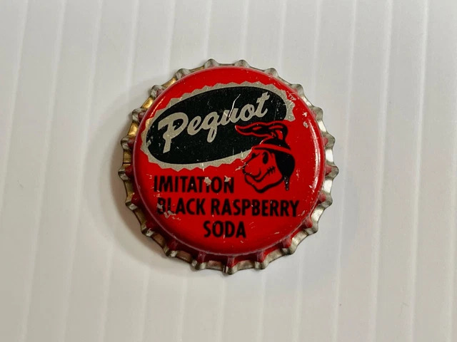 Vintage- Pequot Black Raspberry Soda Bottle Cap *Cork Back* (Red In Color)