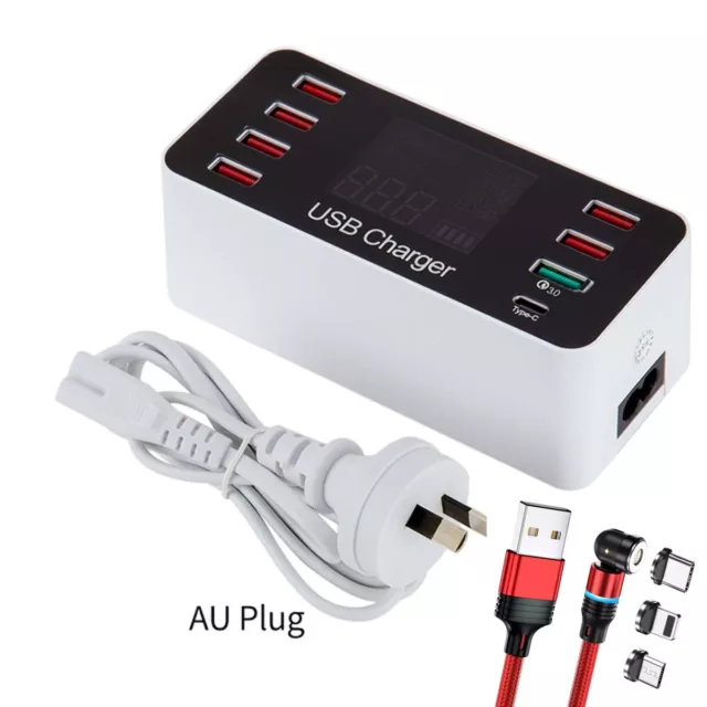 8 Port Multi USB AC Wall Charger Hub Smart Quick Fast Wall Charging Station AU