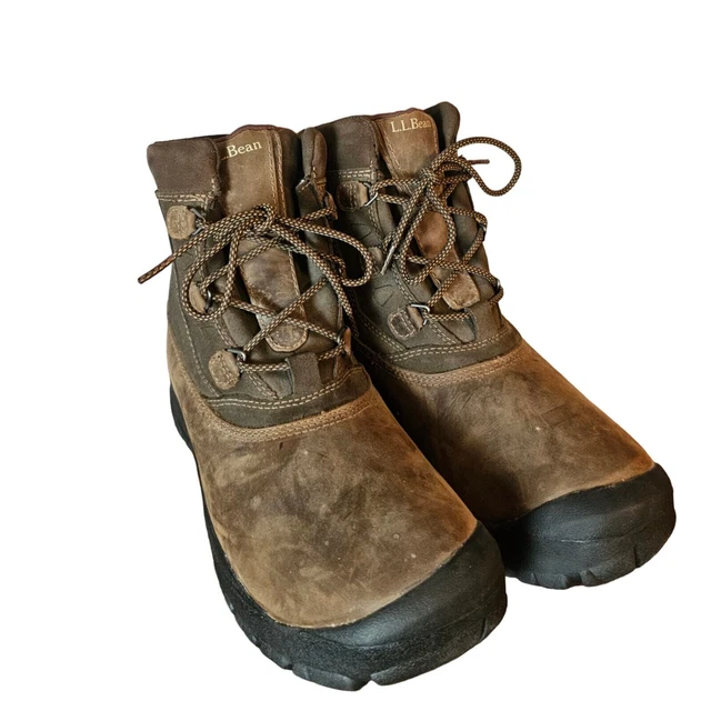 LL BEAN MEN'S Leather Waterproof Lace Up Boots. Brown. Size 10.5 £78.24 PicClick UK