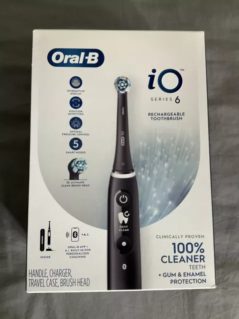 BRAUN ORAL-B iO SERIES 6 ELECTRIC TOOTHBRUSH KIT BLUETOOTH CONNECTED BLACK ONYX